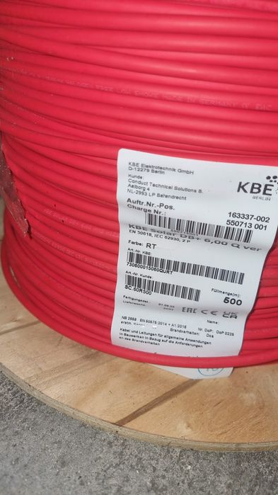 Соларен кабел 1х6мм2-ролки по 500м.