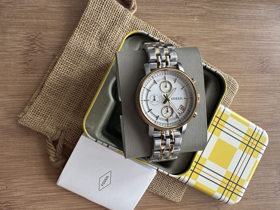 Ceas Fossil Boyfriend nou two tone 38mm diametrul exceptional es3746