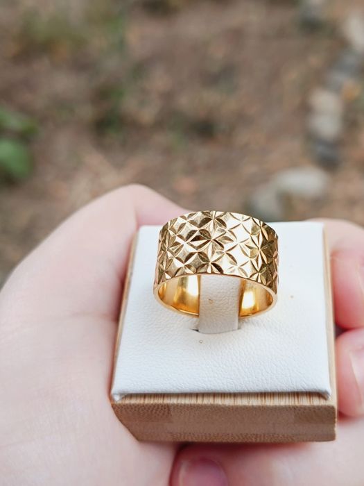 Inel Big Reflection din argint de 925, placat cu aur de 18k, JK