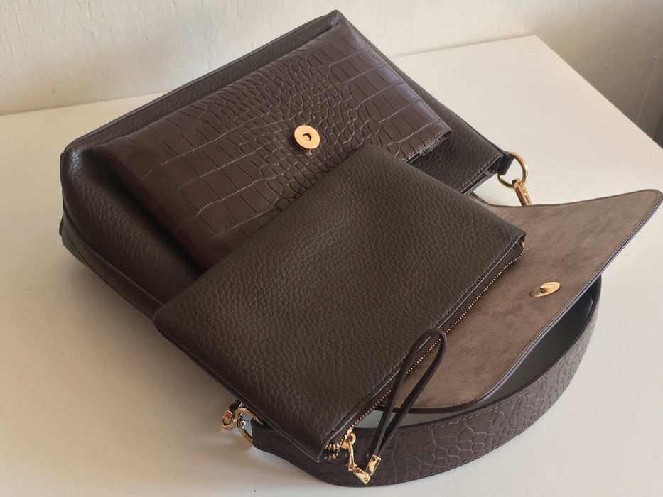 Парфоа parfois елегантна кафява дамска чанта за през рамо