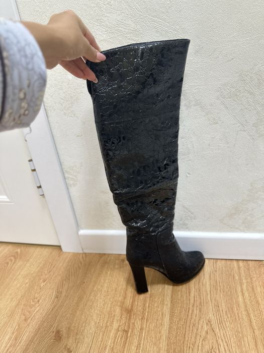 Сапоги женские лаковые