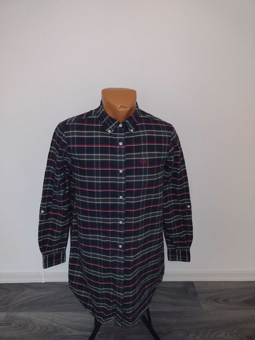 Camasa Fred Perry de dama bumbac verde alb rosu marimea M