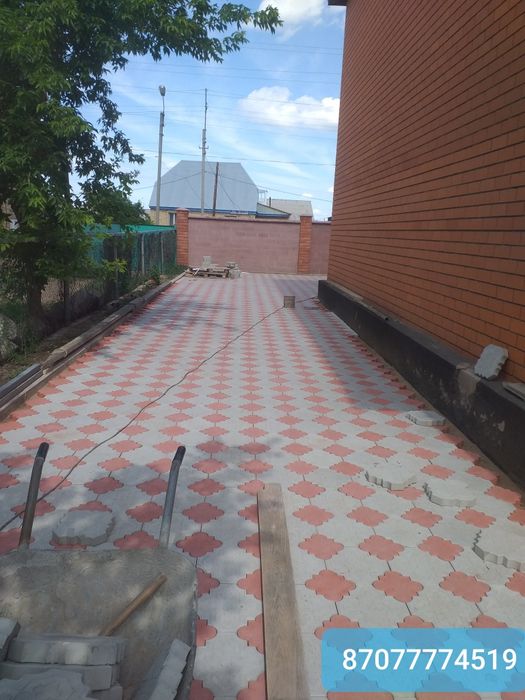 Укладка брусчатки. Установка поребрика - Cтроительные услуги Астана на Olx