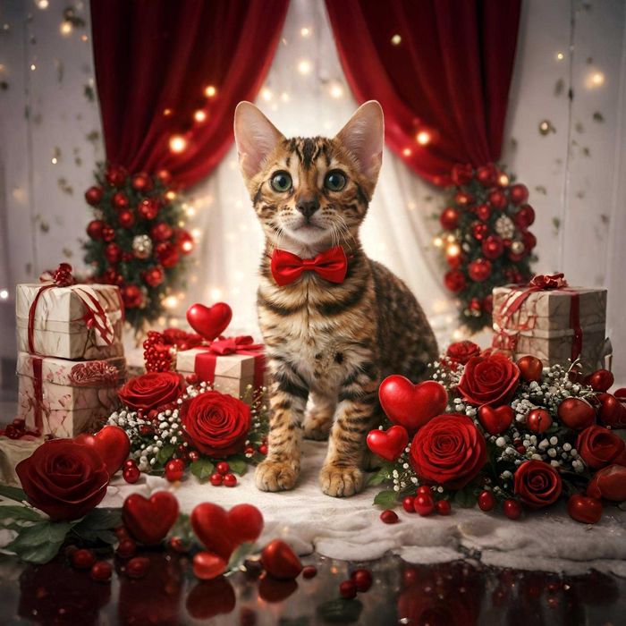 Бенгал котенок ко Дню Влюбленных