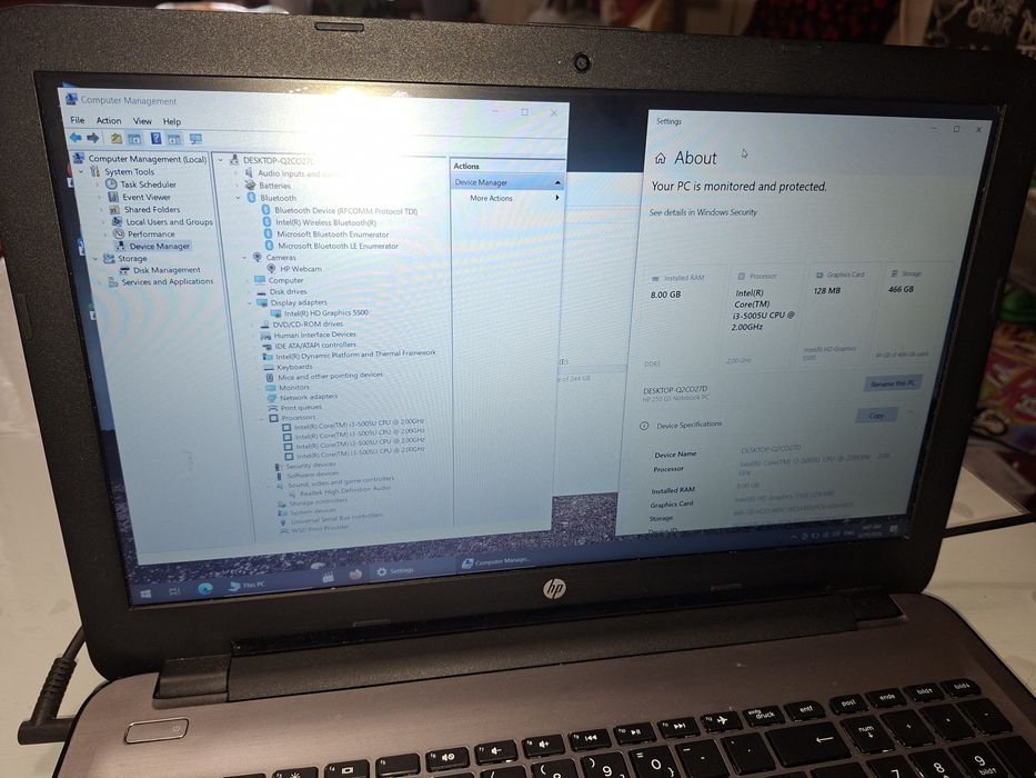 HP 250 g5, display Full HD, Intel i3  gen.5, 8 gb ram, Bluetooth,  500 gb