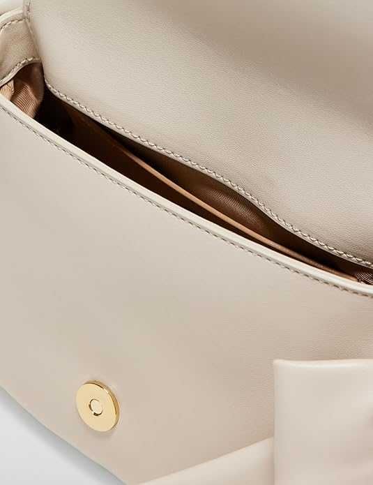 Луксозна дамска чанта Love Moschino - Бяла със Златно Сърце (Нова)