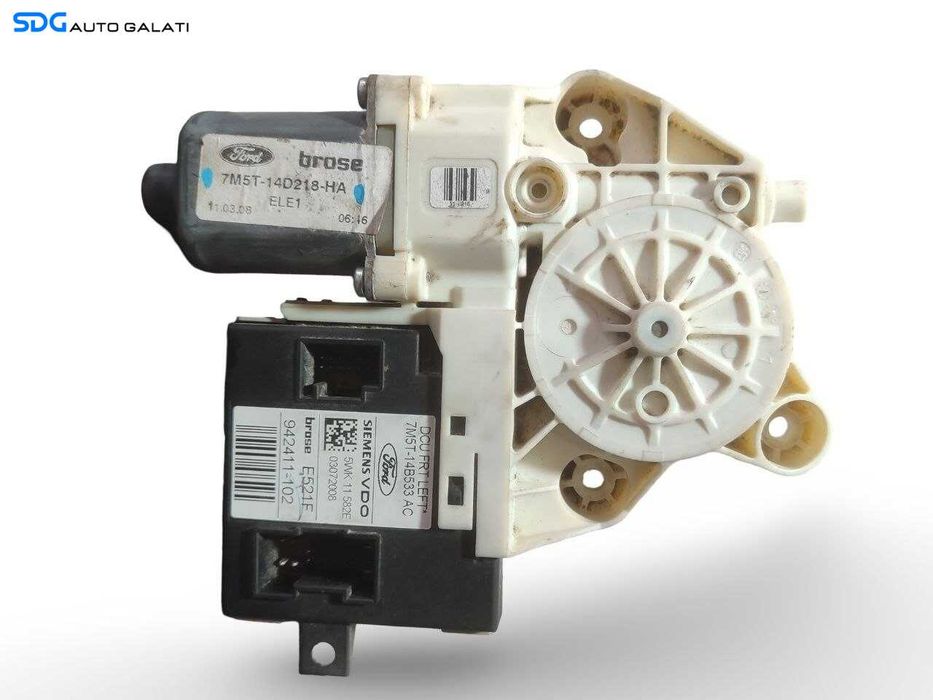 Motoras Macara Electrica pentru Geam Sticla Usa Portiera Stanga Fata Ford Focus 2 2004 - 2010 Cod 7M5T-14D218-HA, 7M5T14D218HA, 7M5T-14B533-AC [A0906]