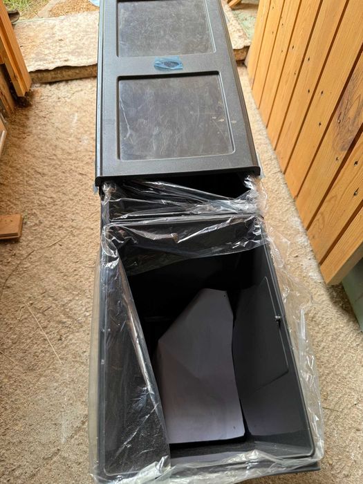 Кош за вграждане 30L плавно прибиране с планка за чело разделен 20L + 10L - за шкаф 300 мм