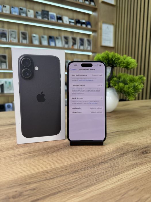 ‼️ iPhone 16 Black 128GB - Sanatate bat.100% - Garantie 12 luni