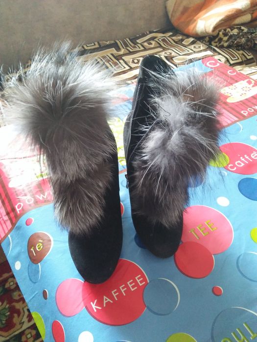 Сапоги зимние замшевые