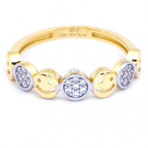 Inel aur galben 14 K, Smiley, 1.89gr, marimea 12