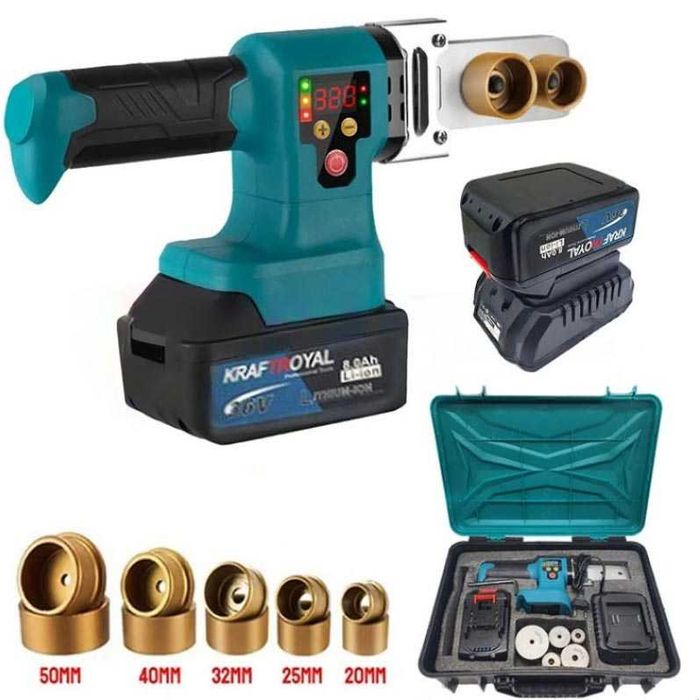 Акумулаторна лепачка за ППР тръби Royal  Батерия, Зарядно Ф20 – Ф50