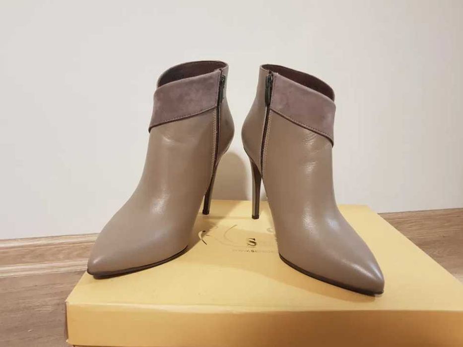 Елегантни кожени боти Sara Pen • номер 38 • ток 10 см • нови