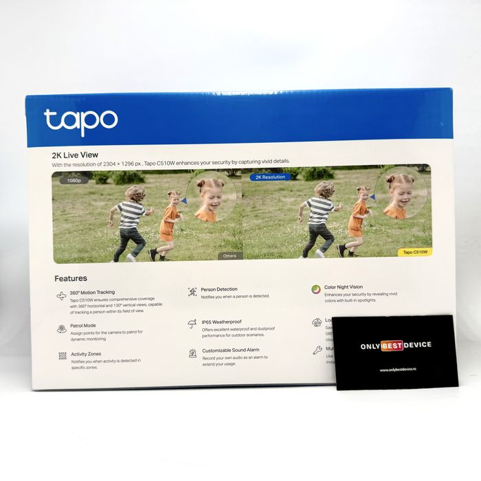 Cameră de securitate Wi-Fi 2K Tapo C510W (pachet de 2)