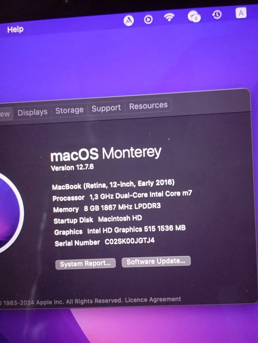 Macbook 2016 12inch core7 sotiladi