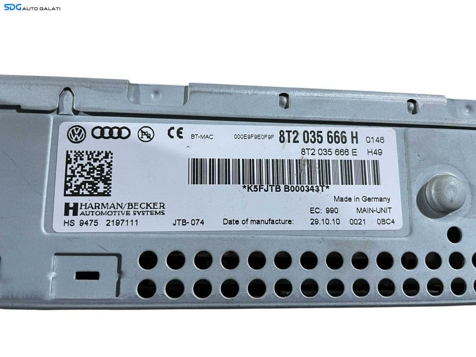 Radio CD Player Unitate Navigatie MMI Audi Multimedia Audi A4 B8 2008 - 2016 Cod 8T2035666H 8T2035666E [LR0427]