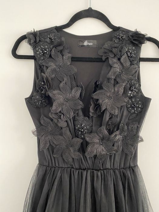 Rochie neagra lunga pentru eveniment/nunta narunea S