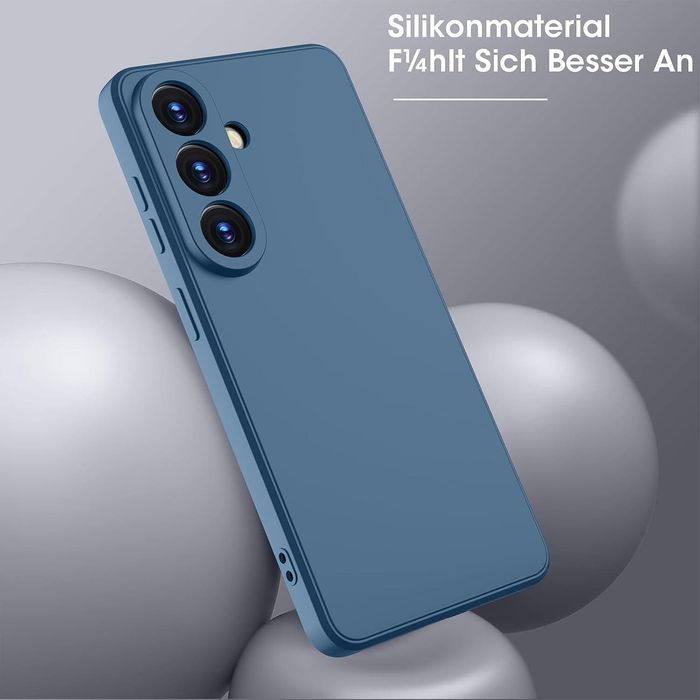 Матов силиконов кейс за samsung galaxy s26 - тъмно син - със защита на