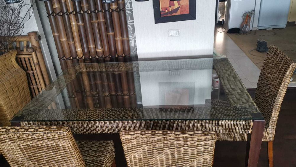 masa comoda bufet  living dining  lemn masiv nobil   ratan mobexpert