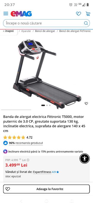 Banda de alergat fittronic T5000