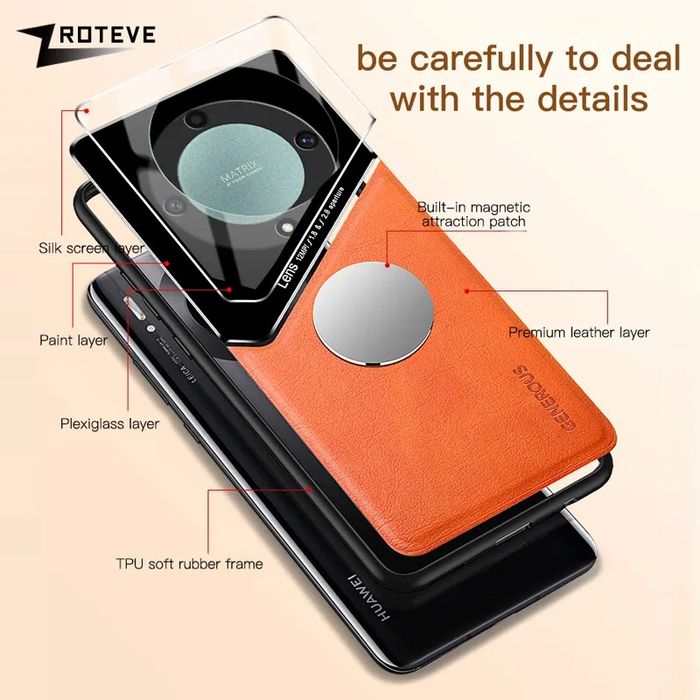 Honor Magic 8 Lite / 6 Lite /5 Lite/ GENEROUS Кожен кейс гръб с магнит