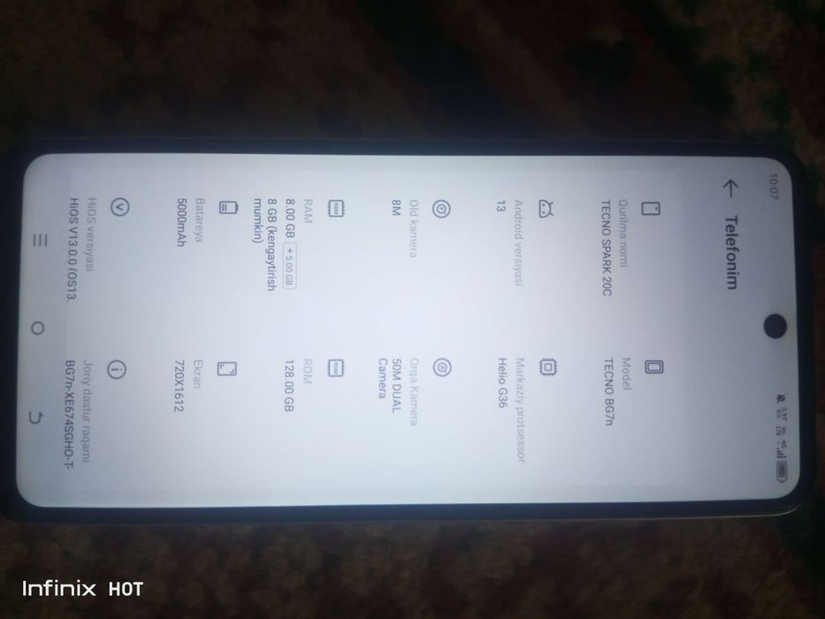 Telefon sotiladi. Tecno Spark 20C