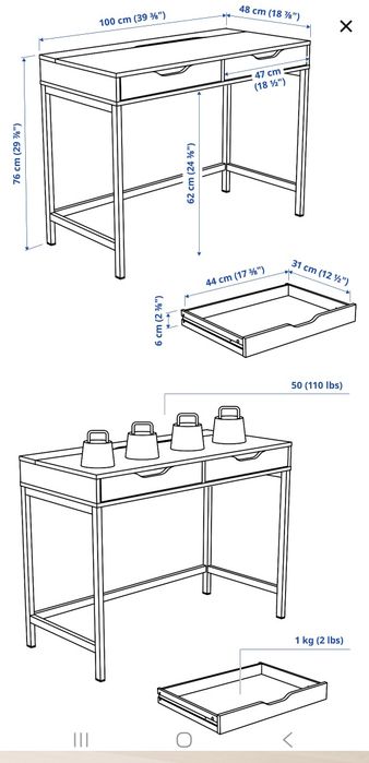 Birou Alex  IKEA 100x48