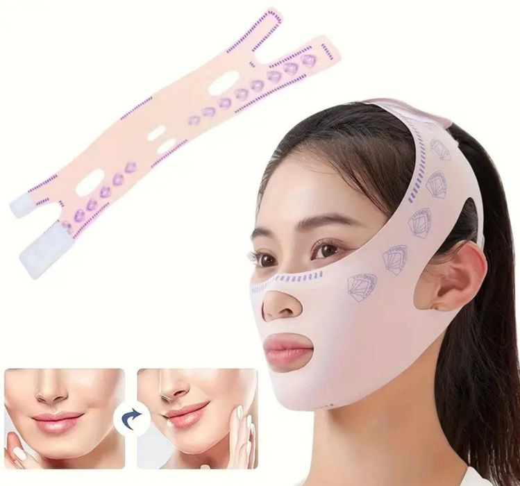 Маска бандаж-повязка для поддержания V формы лица.