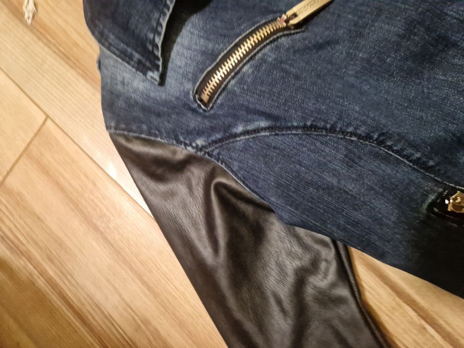 Дънково яке с кожени ръкави-м размер