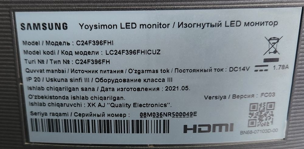 Manitor Yoysimon 24 Samsung Sotiladi