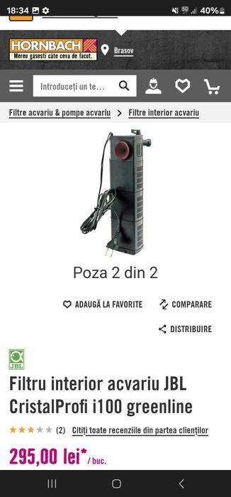 Vând filtru de acvariu Jbl