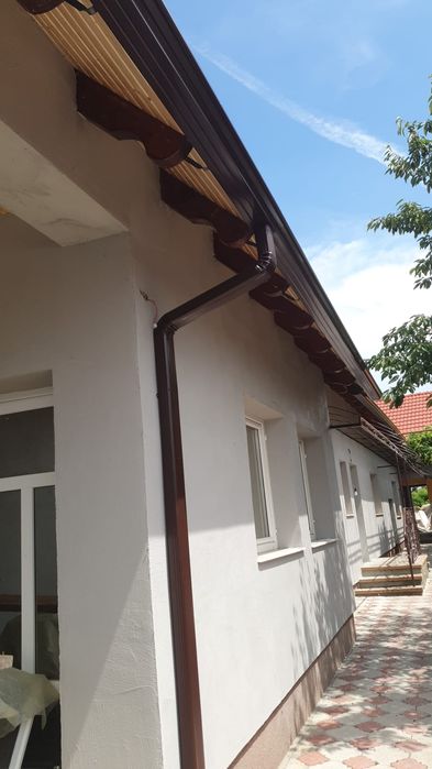 Jgheaburi dintr-o bucata din aluminiu gri  antracit,  maro si alte culori la cerere