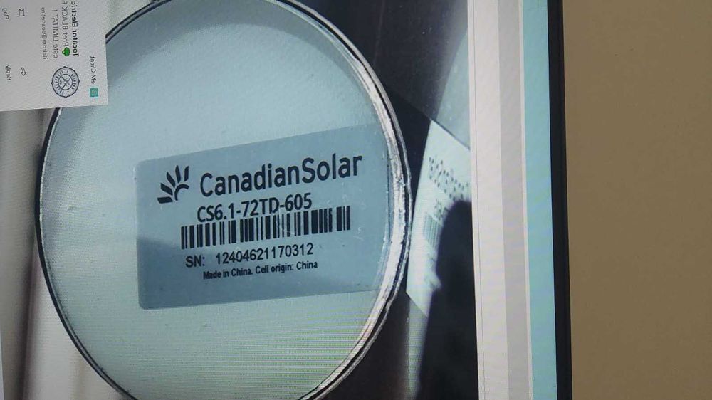6 panouri fotovoltaice  Canadian Solar CS6.1-72TD-605