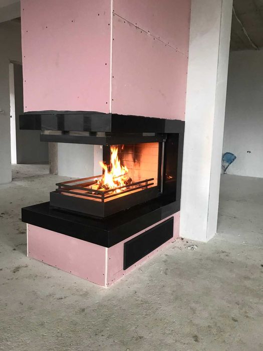 Дизайнерски горивни камери за камини - Модел три лица Аквариум