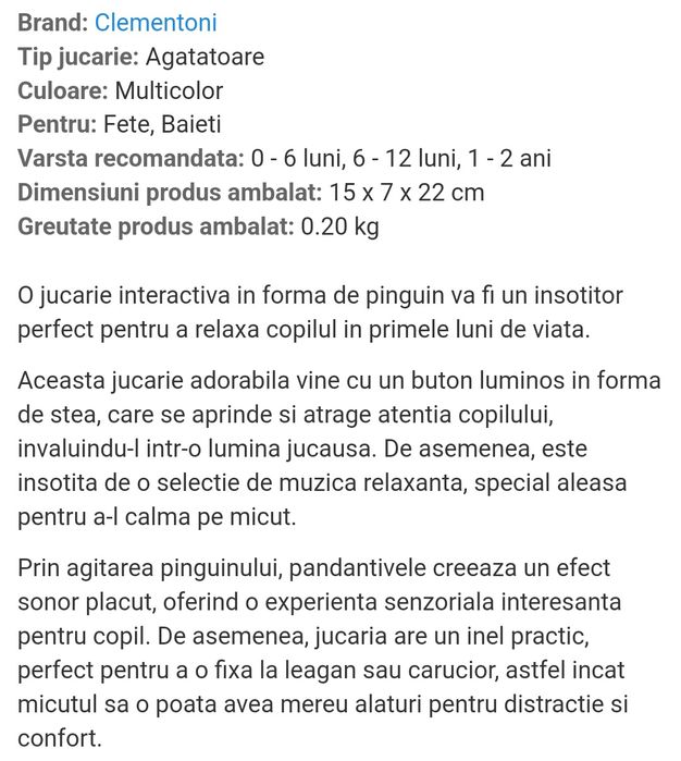 Clementoni jucarie muzicala pinguin