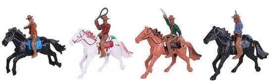 Пластмасови цветни индианци и каубои на коне-16 броя общо,неизползвани