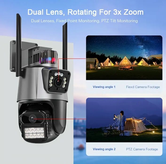 ICSEE 6MP двойна охранителна камера