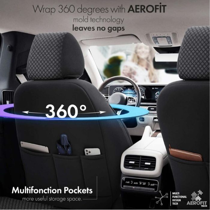 Луксозна тапицерия за кола OTOM PULSE черно с червен кант, OEKO- TEX