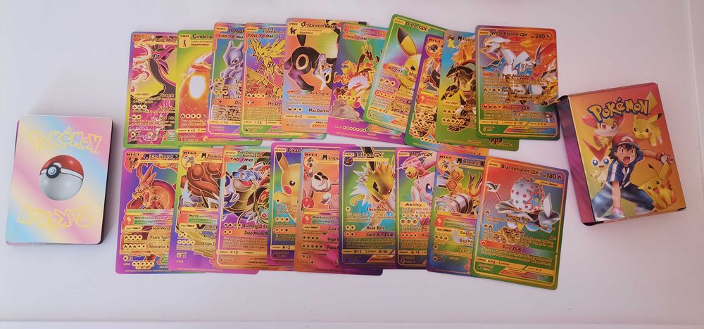 Карти Покемон / Pokemon Cards . Златни и цветни PVC POKEMON карти 55бр