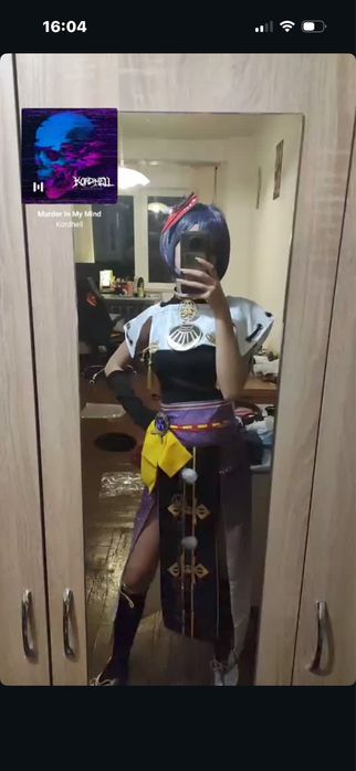 Косплей kujou sara genshin impact с перука и обувки