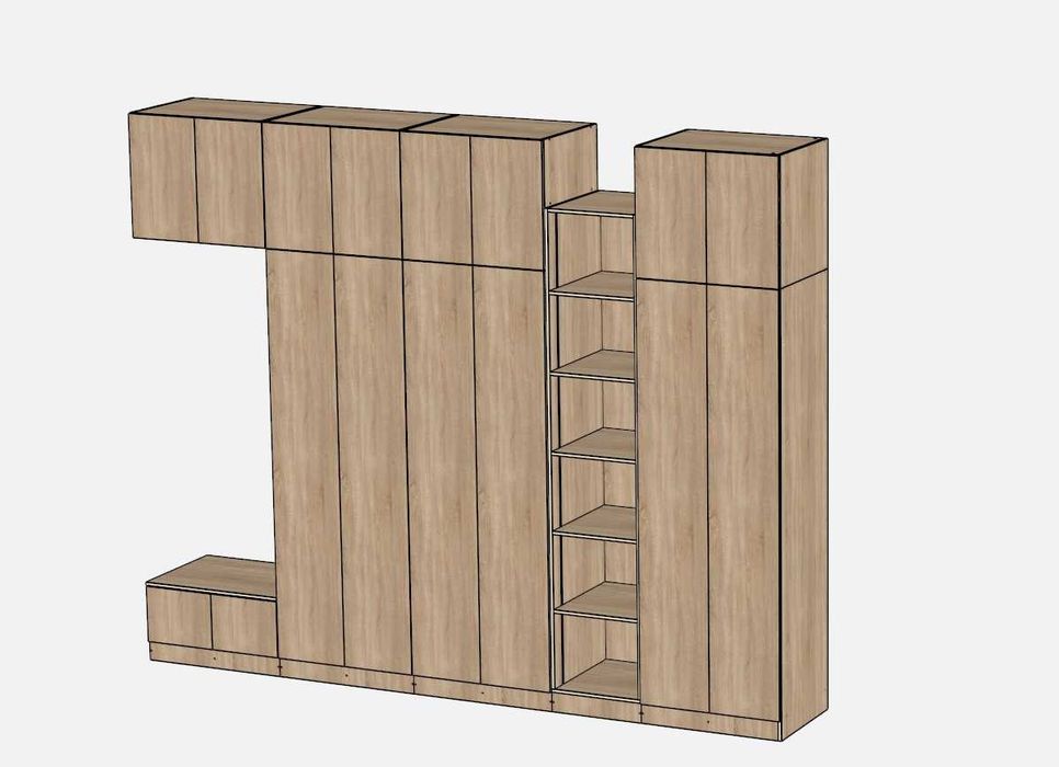 Проектирование корпусной мебели в базис мебельщик. кухня, шкаф , стол