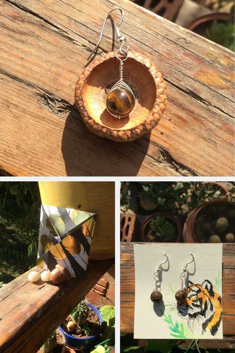 Ръчно изработени сребърни обеци и колиета с естествени камъни (s925)