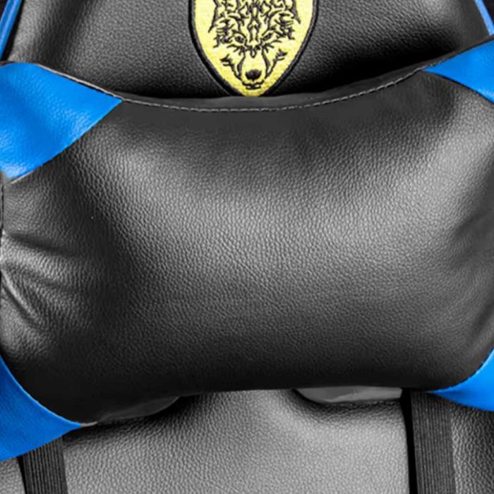 Геймърски стол с регулируема височина, лумбална възглавница