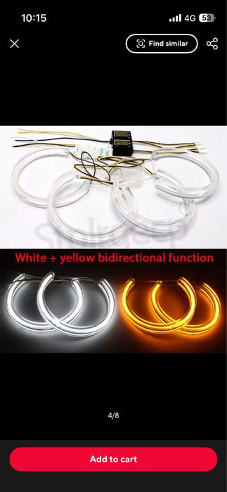 Продавам Crystal LED Angel Eyes White/Yellow (Switchback) за BMW E46 / E39 / E38 / E36