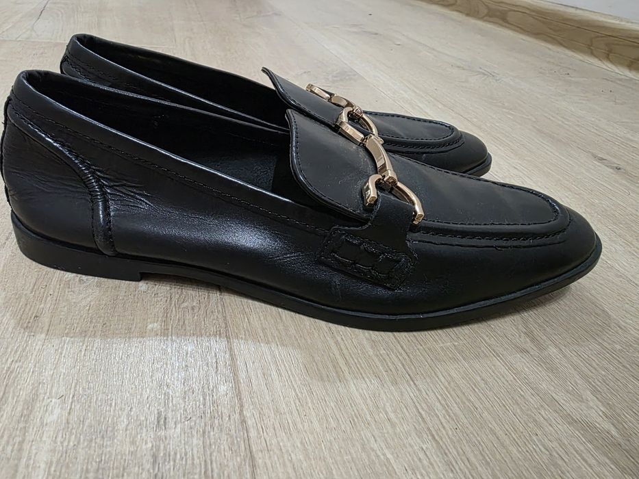 Мокасини Zara естествена кожа