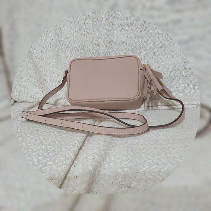 Poşetă piele naturală roz prăfuit