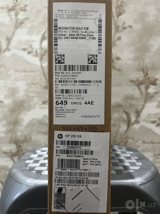 Ноутбук  (HP 250 G9) очилмаган янги