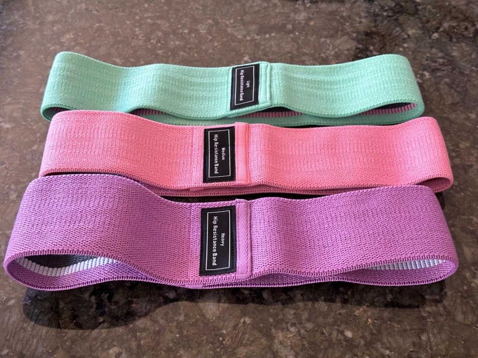 Комплект текстилни тренировъчни ластици с различна здравина