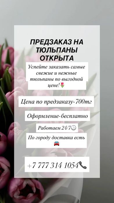 Предзаказ на тюльпаны открытата