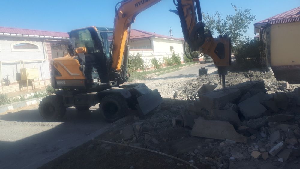 хундай минни экскаватор хизмати далбит бетон камень... питак